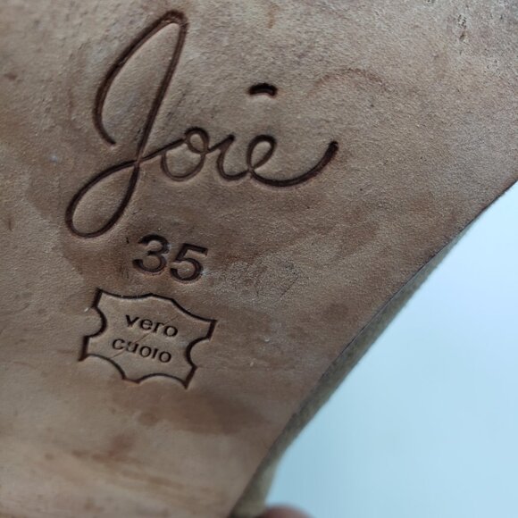 Joie Dune Rigby Bootie Boots 5 Womens Suede Crisscross Ankle Heels Brown - Picture 7 of 8